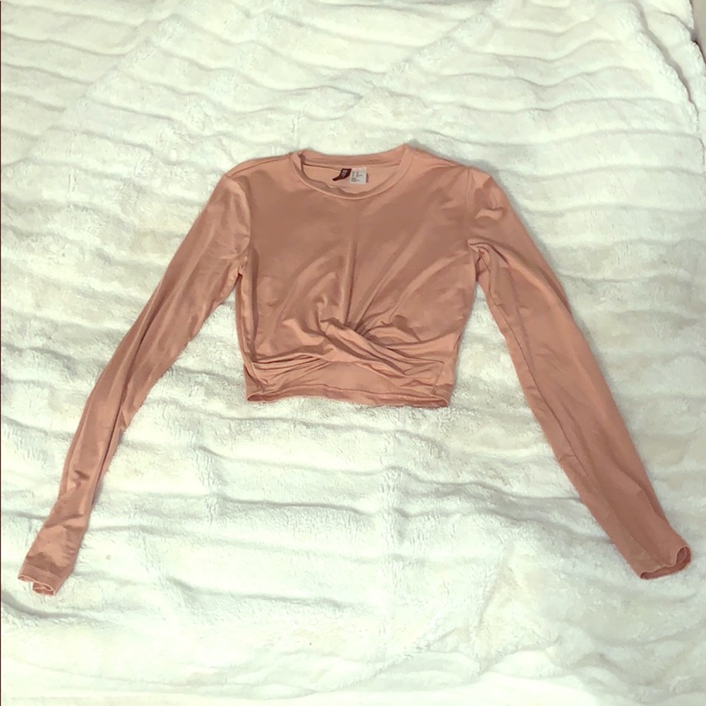 Rose Colored Crossed Crop Top